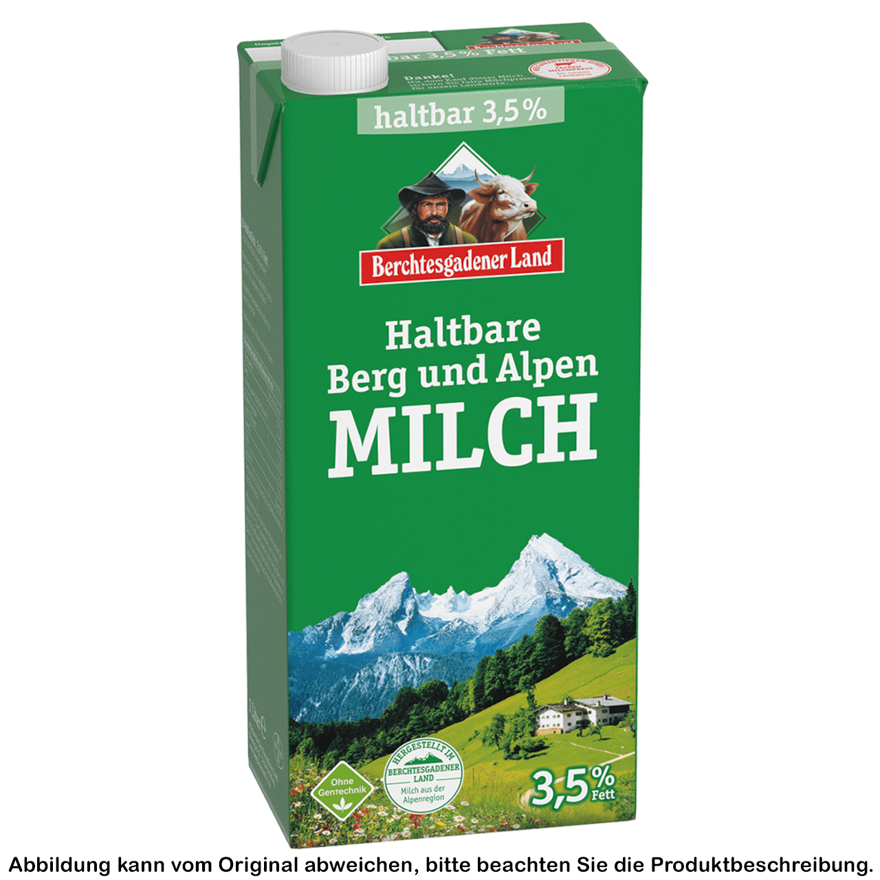 Haltbare Bergbauern-Milch 3,5 %, 1l Tetrapack