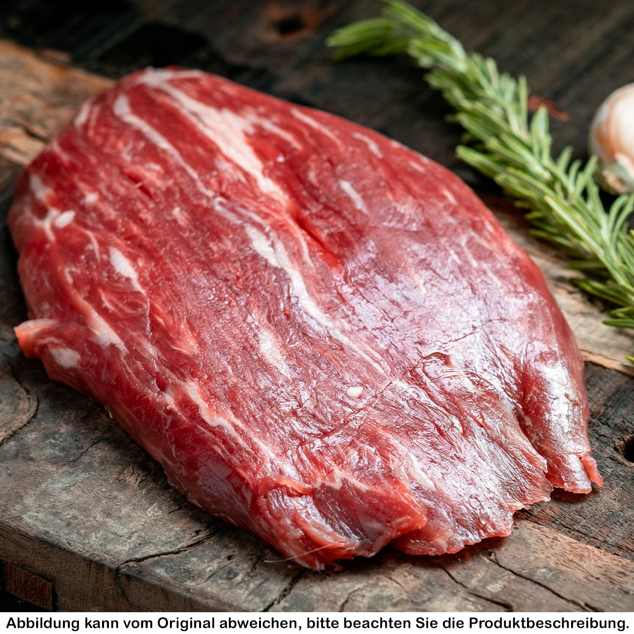 Flank Steak vom Deutsch Angus Rind, ca. 1 kg vakuumiert, frisch/ tiefgekühlt (je nach Verfügbarkeit)